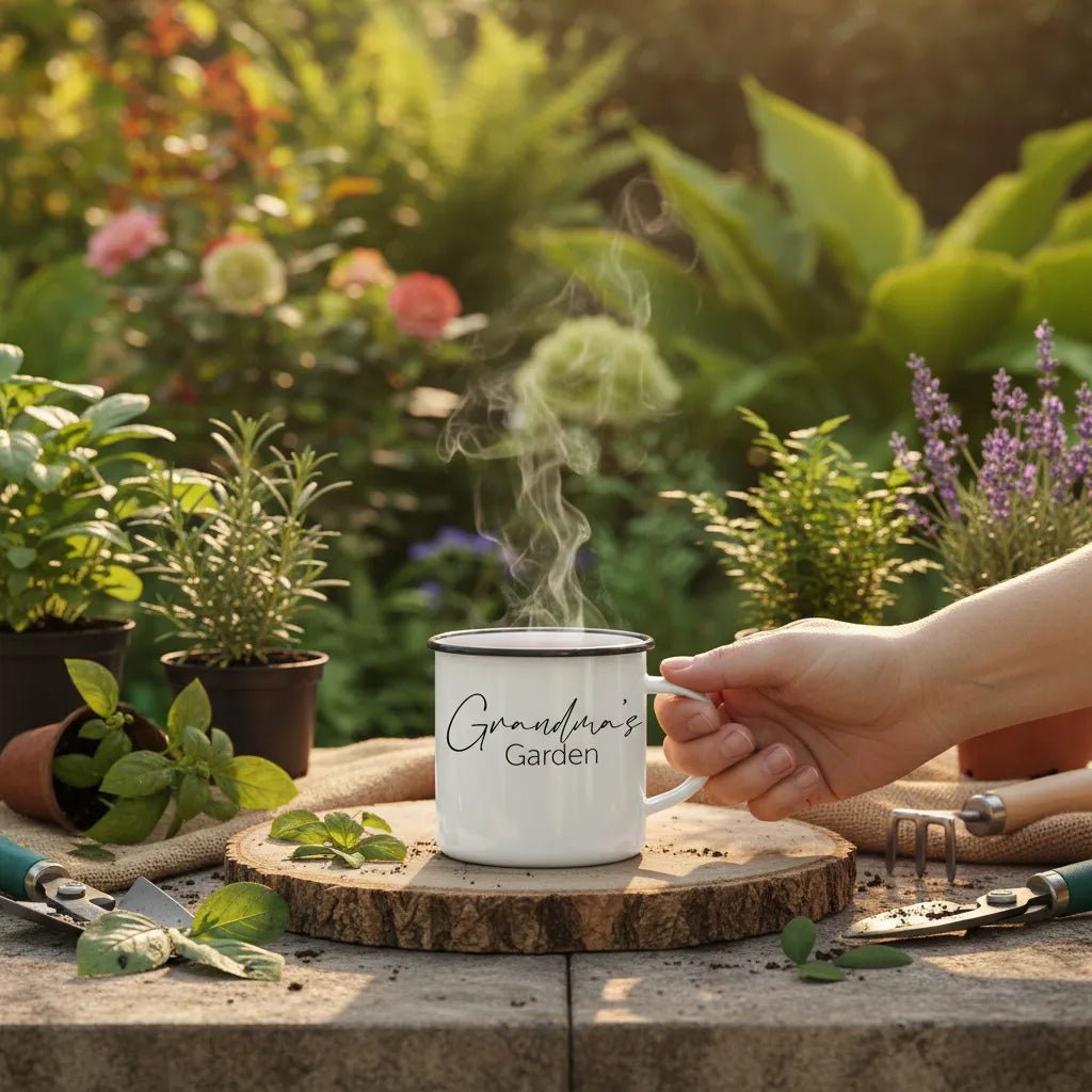 Classic White Enamel Mug - 12oz - Estrella & The Stars