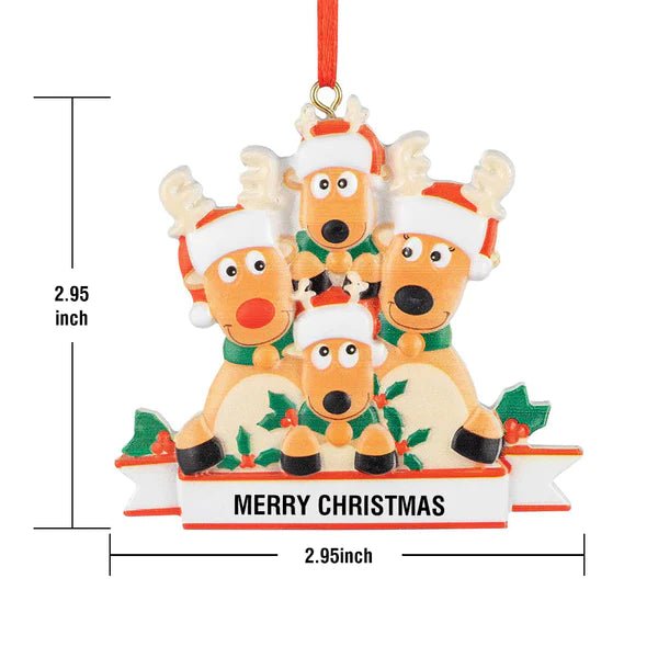 Custom Name Reindeer Family Xmas Ornament Personalized Christmas Decoration Gifts - Estrella & The Stars
