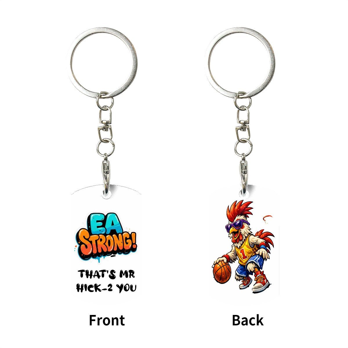 Funky Chicken Educational Assistant Personalized - Rectangular Metal Keychain - Estrella & The Stars