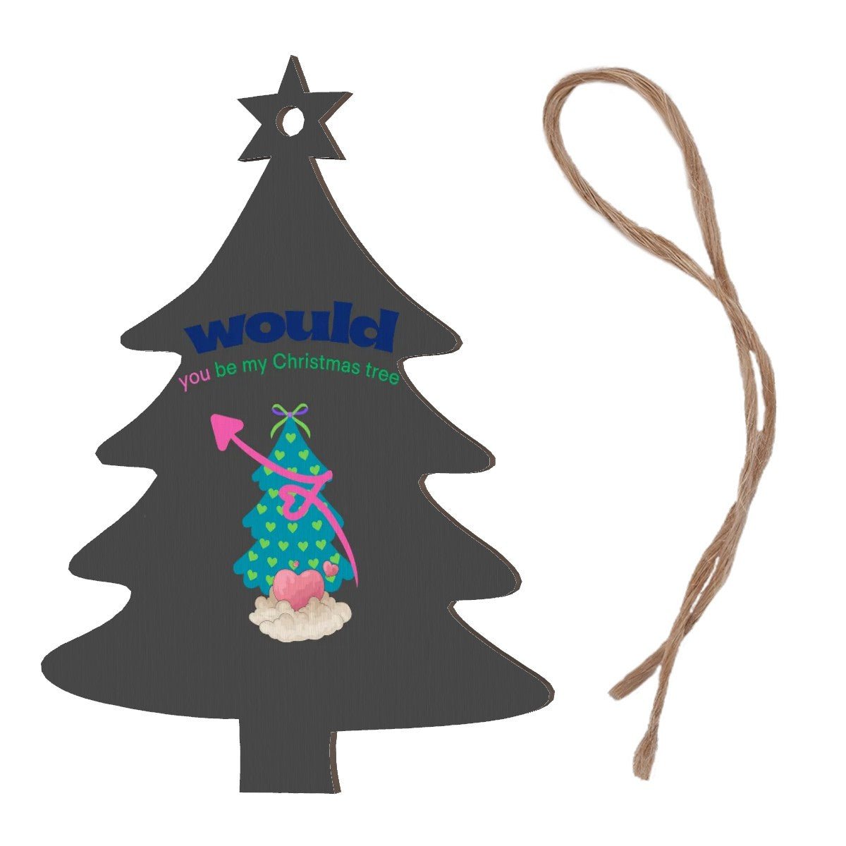 Set of 4 Wood Tree Ornaments - Holiday Decor - Estrella & The Stars