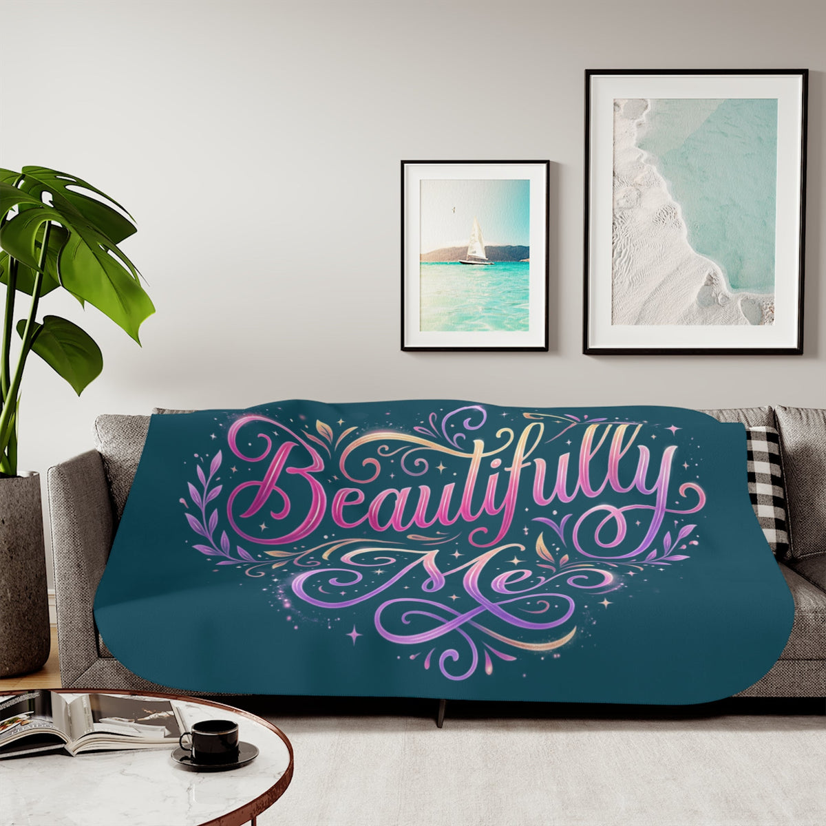 Beautifully Me Sherpa Blanket - Inspirational Cozy Throw for Self-Love Gifts - Estrella & The Stars