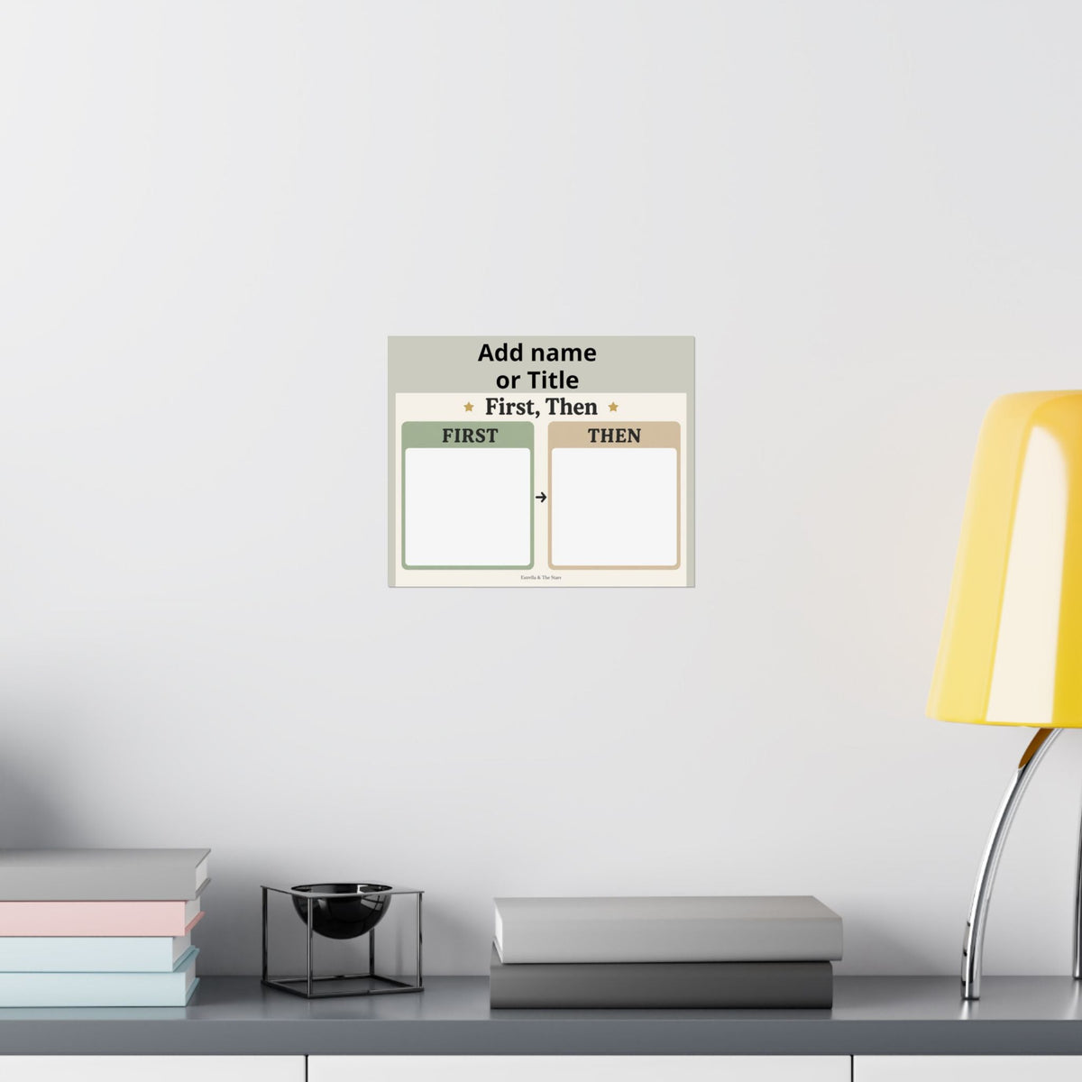 Behavior Chart Poster — "First, Then" Personalized Matte Horizontal Poster - Estrella & The Stars