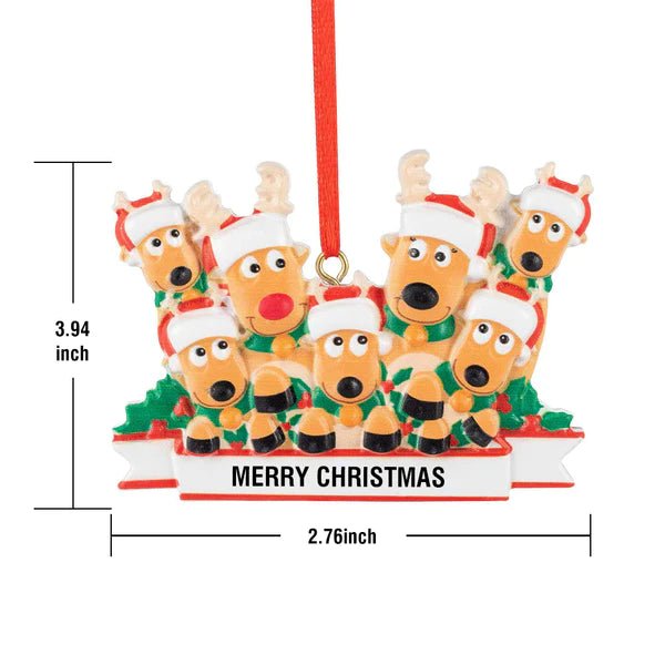 Custom Name Reindeer Family Xmas Ornament Personalized Christmas Decoration Gifts - Estrella & The Stars
