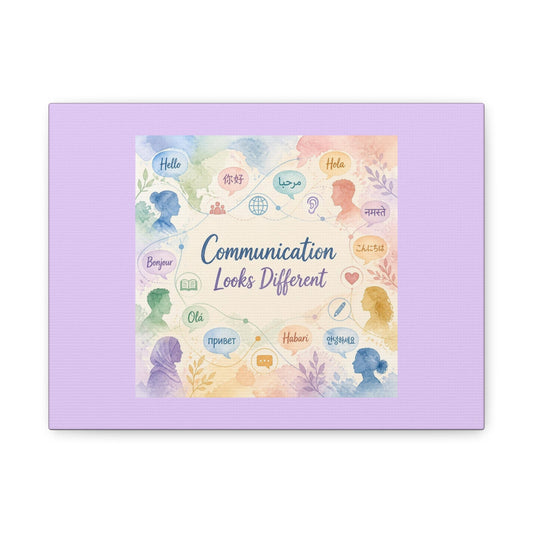 Canvas Wall Art — "Communication Looks Different" Multilingual Diversity Print - Estrella & The Stars