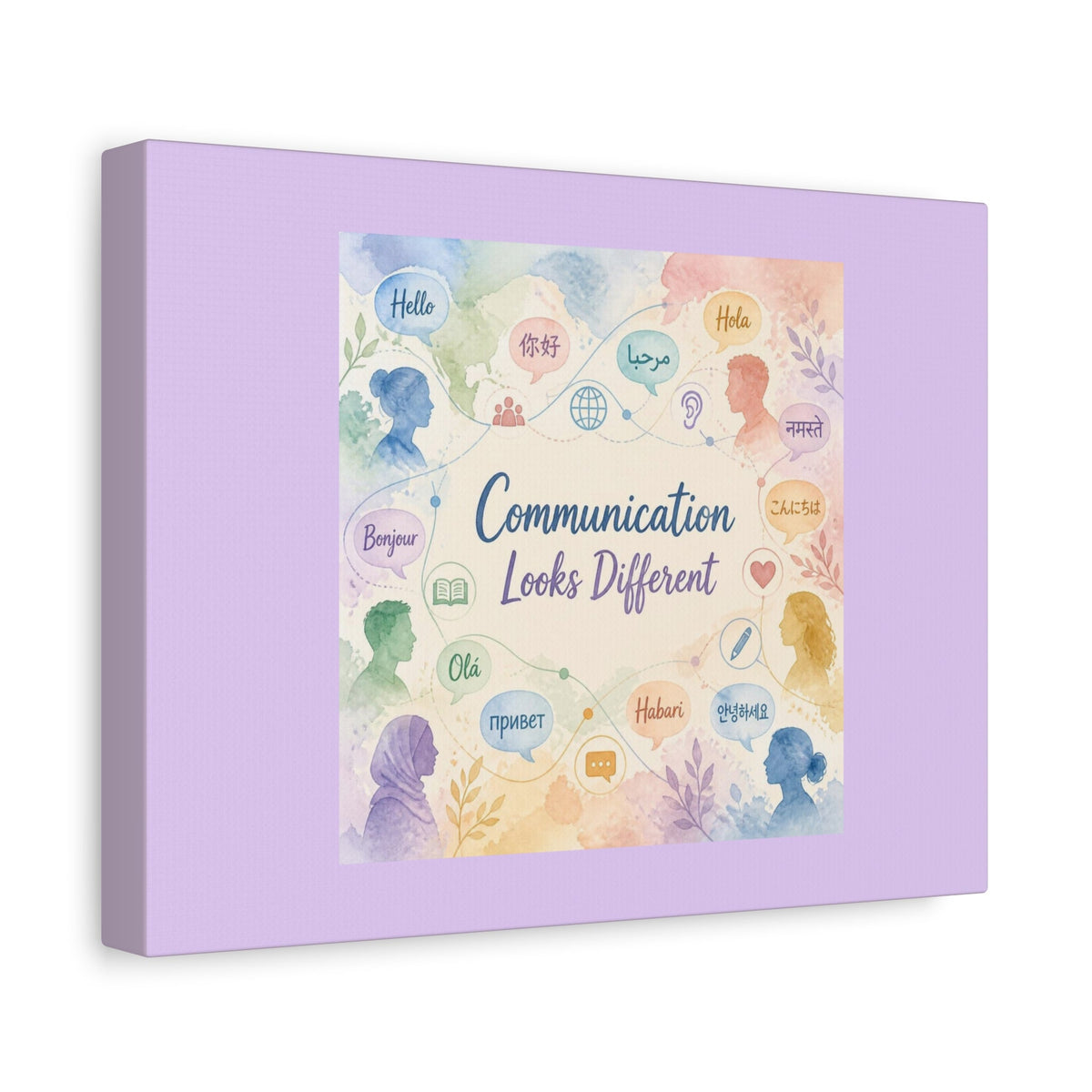 Canvas Wall Art — "Communication Looks Different" Multilingual Diversity Print - Estrella & The Stars