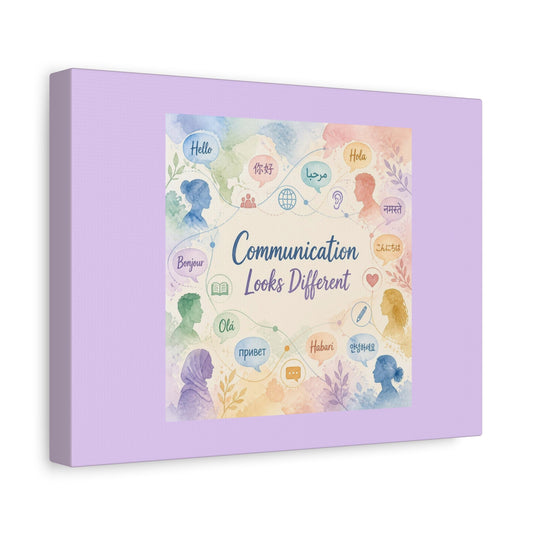 Canvas Wall Art — "Communication Looks Different" Multilingual Diversity Print - Estrella & The Stars