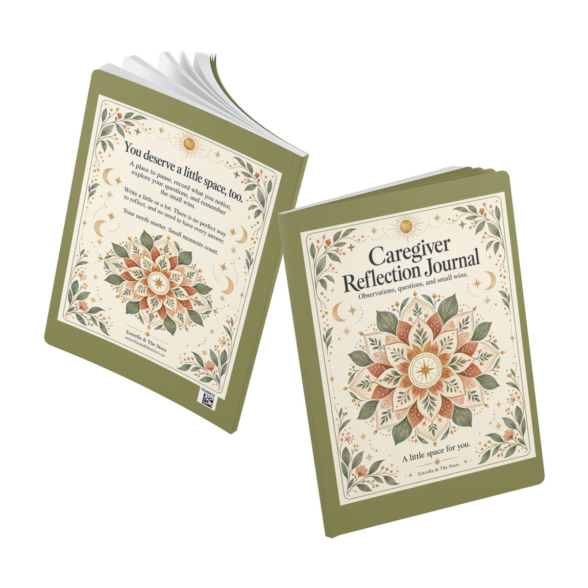Caregiver Reflection Journal — Softcover Guided Journal for Self-Care & Mindful Notes - Estrella & The Stars