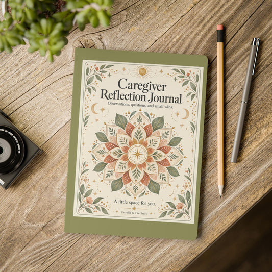 Caregiver Reflection Journal — Softcover Guided Journal for Self-Care & Mindful Notes - Estrella & The Stars