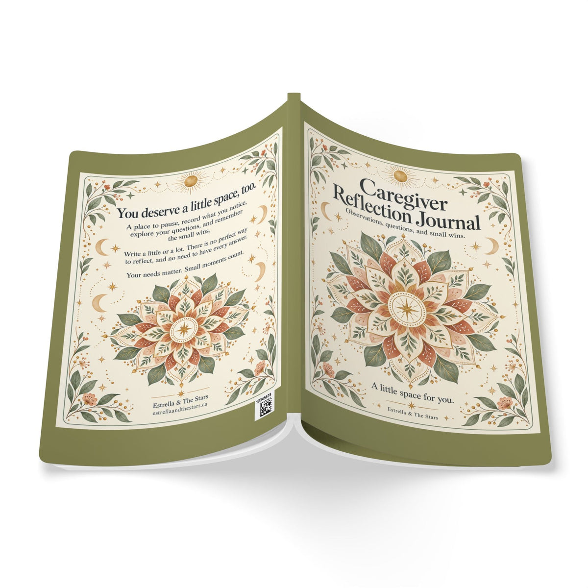 Caregiver Reflection Journal — Softcover Guided Journal for Self-Care & Mindful Notes - Estrella & The Stars