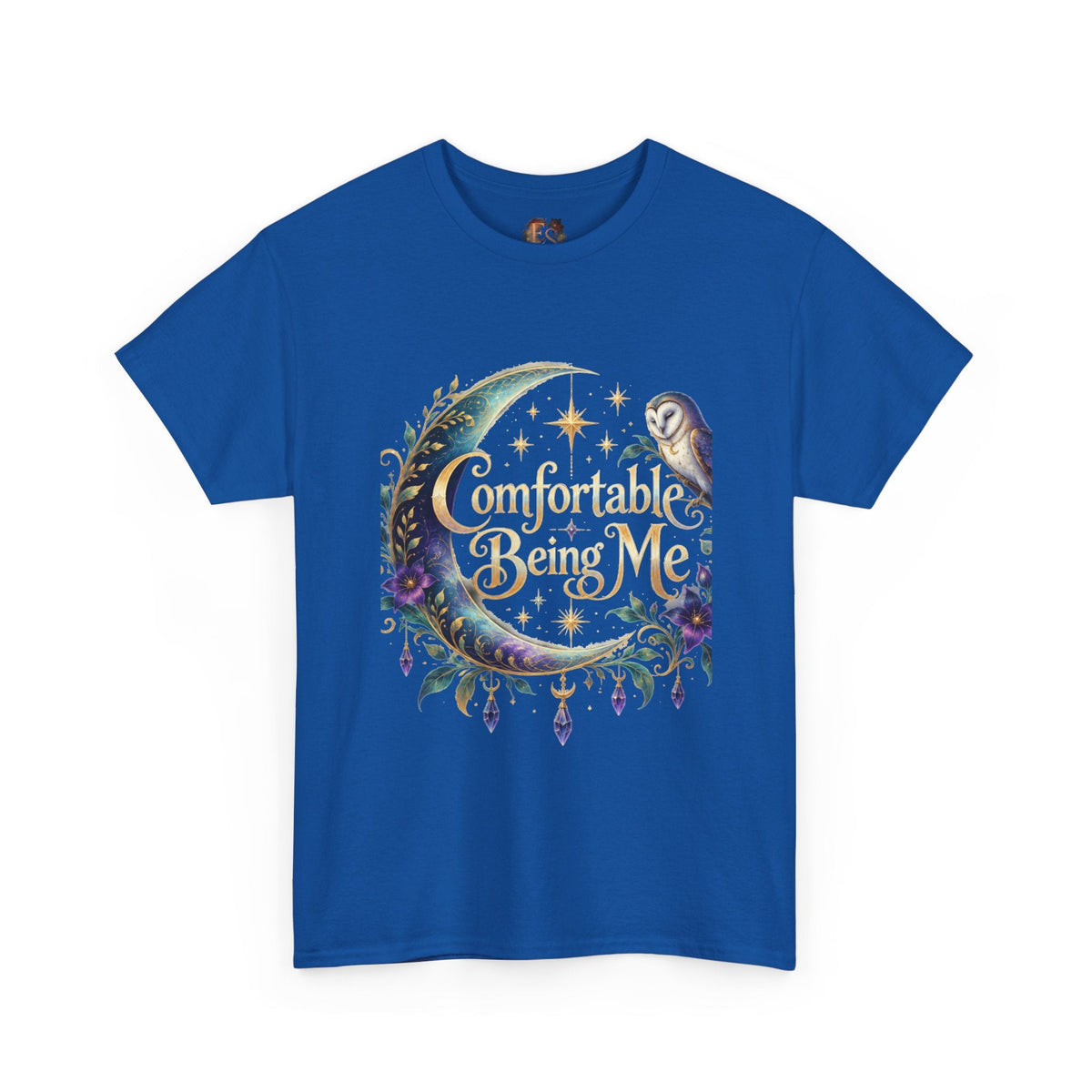 Comfortable Being Me Moon T-Shirt — Self-Love Owl Graphic Tee - Estrella & The Stars
