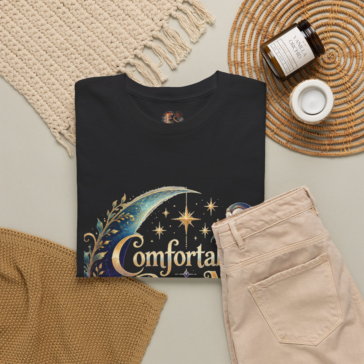 Comfortable Being Me Moon T-Shirt — Self-Love Owl Graphic Tee - Estrella & The Stars