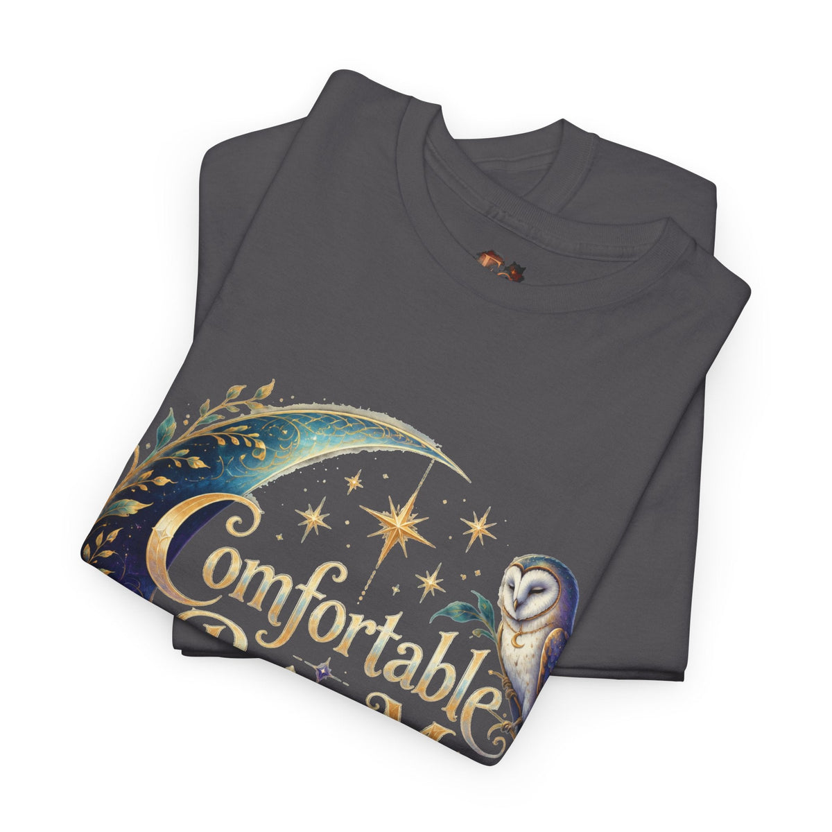 Comfortable Being Me Moon T-Shirt — Self-Love Owl Graphic Tee - Estrella & The Stars