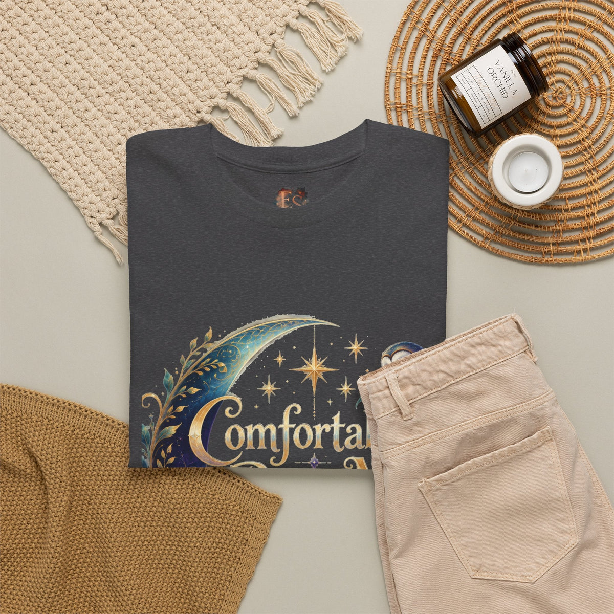 Comfortable Being Me Moon T-Shirt — Self-Love Owl Graphic Tee - Estrella & The Stars