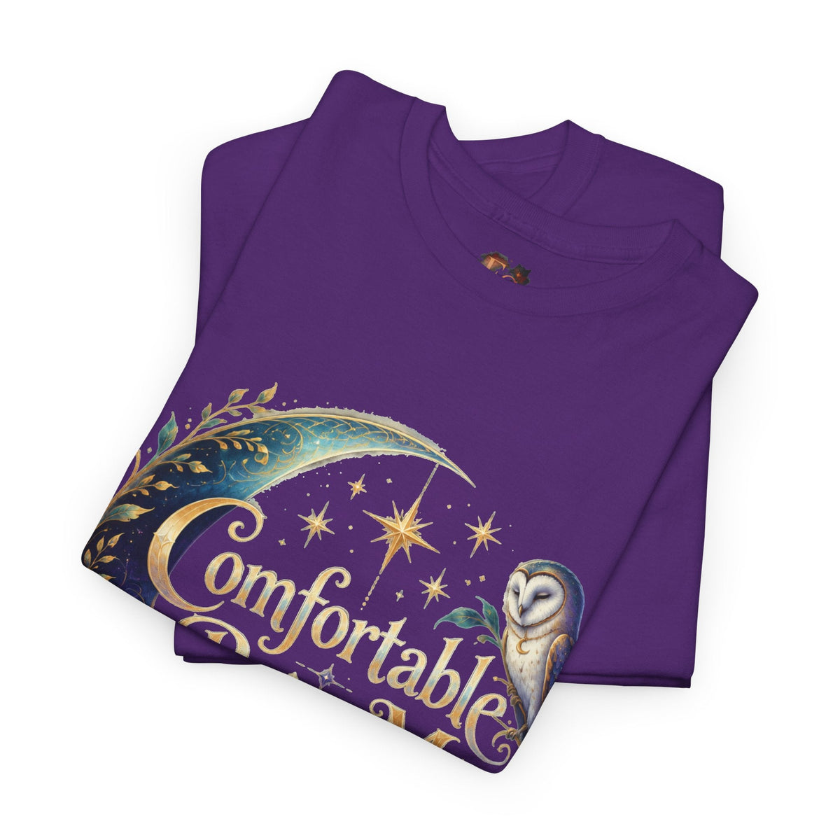 Comfortable Being Me Moon T-Shirt — Self-Love Owl Graphic Tee - Estrella & The Stars