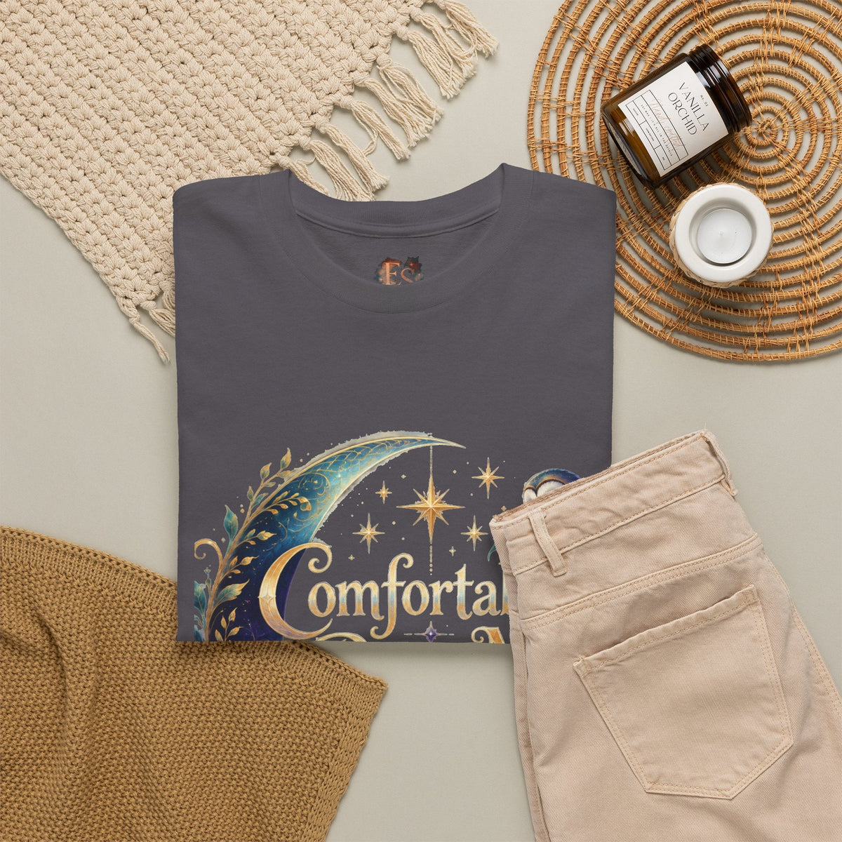 Comfortable Being Me Moon T-Shirt — Self-Love Owl Graphic Tee - Estrella & The Stars