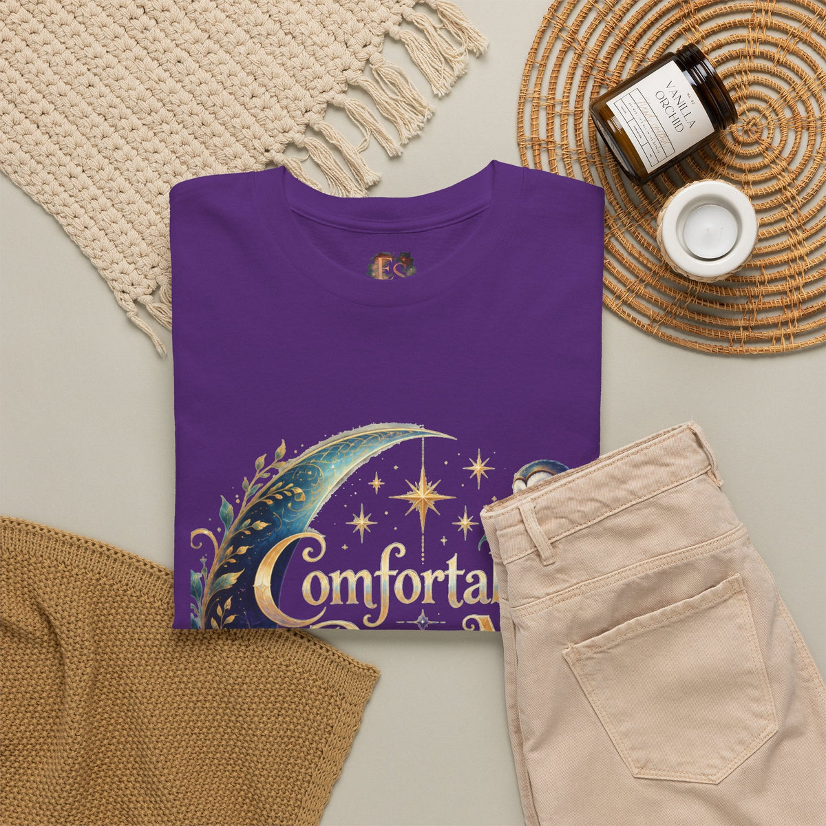 Comfortable Being Me Moon T-Shirt — Self-Love Owl Graphic Tee - Estrella & The Stars