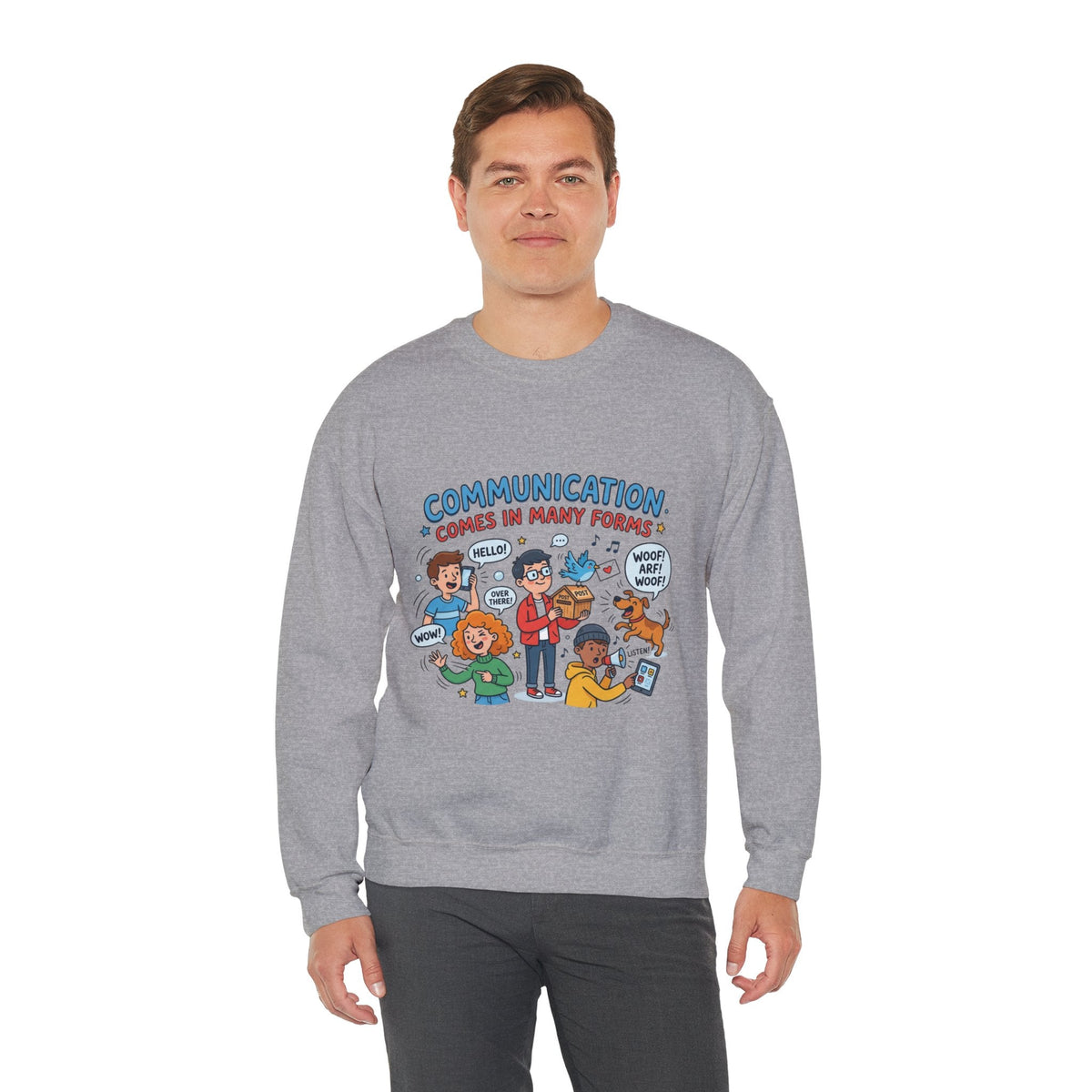 Crewneck Sweatshirt - Communication Comes in Many Forms / My Dad Rocks Graphic - Estrella & The Stars