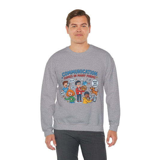 Crewneck Sweatshirt - Communication Comes in Many Forms / My Dad Rocks Graphic - Estrella & The Stars