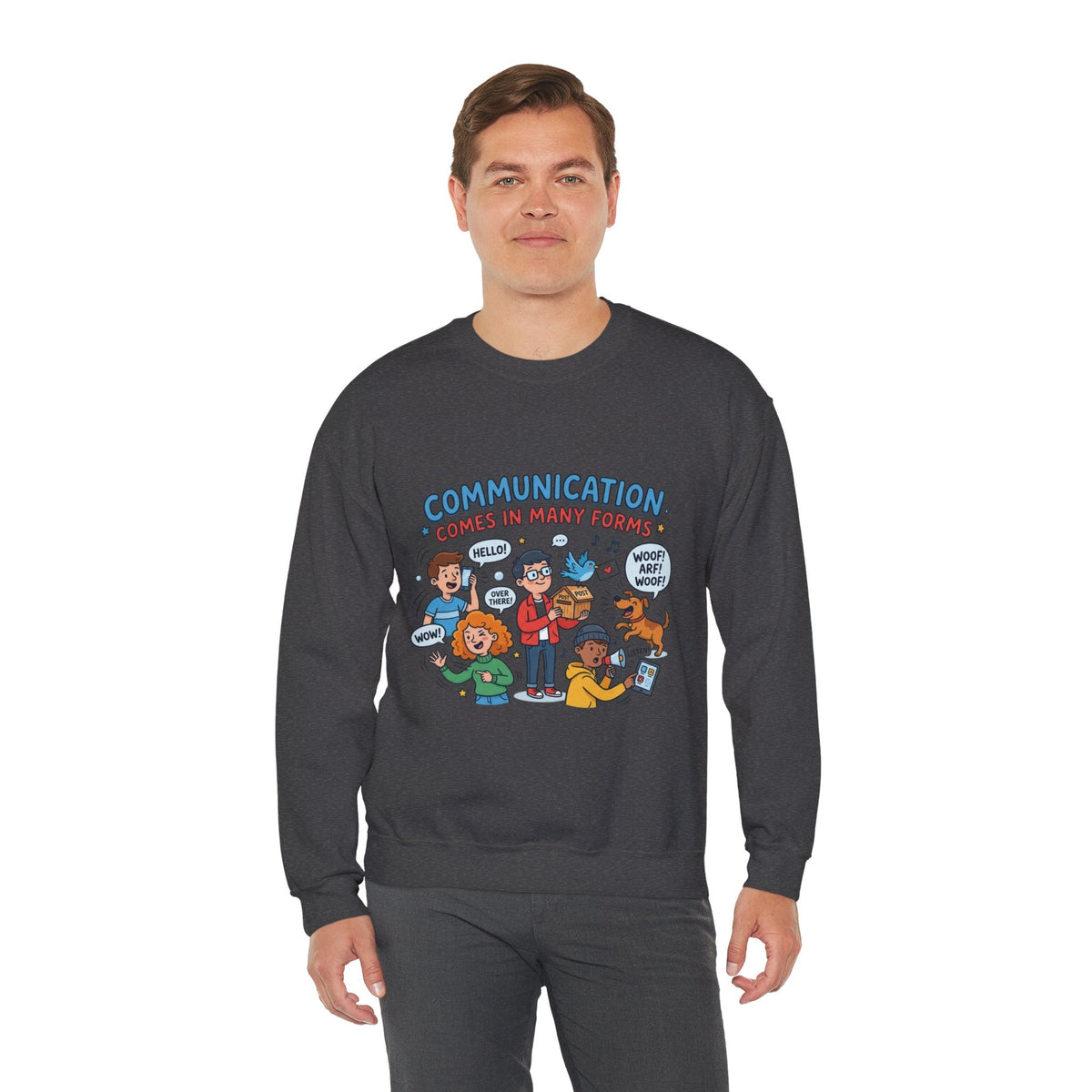 Crewneck Sweatshirt - Communication Comes in Many Forms / My Dad Rocks Graphic - Estrella & The Stars