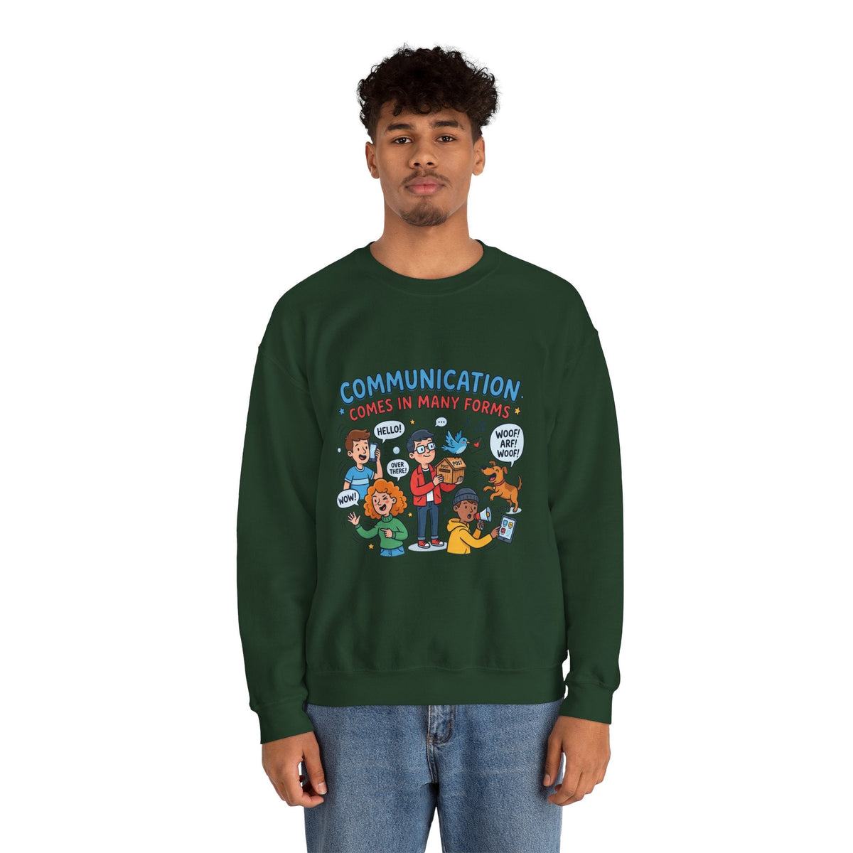 Crewneck Sweatshirt - Communication Comes in Many Forms / My Dad Rocks Graphic - Estrella & The Stars