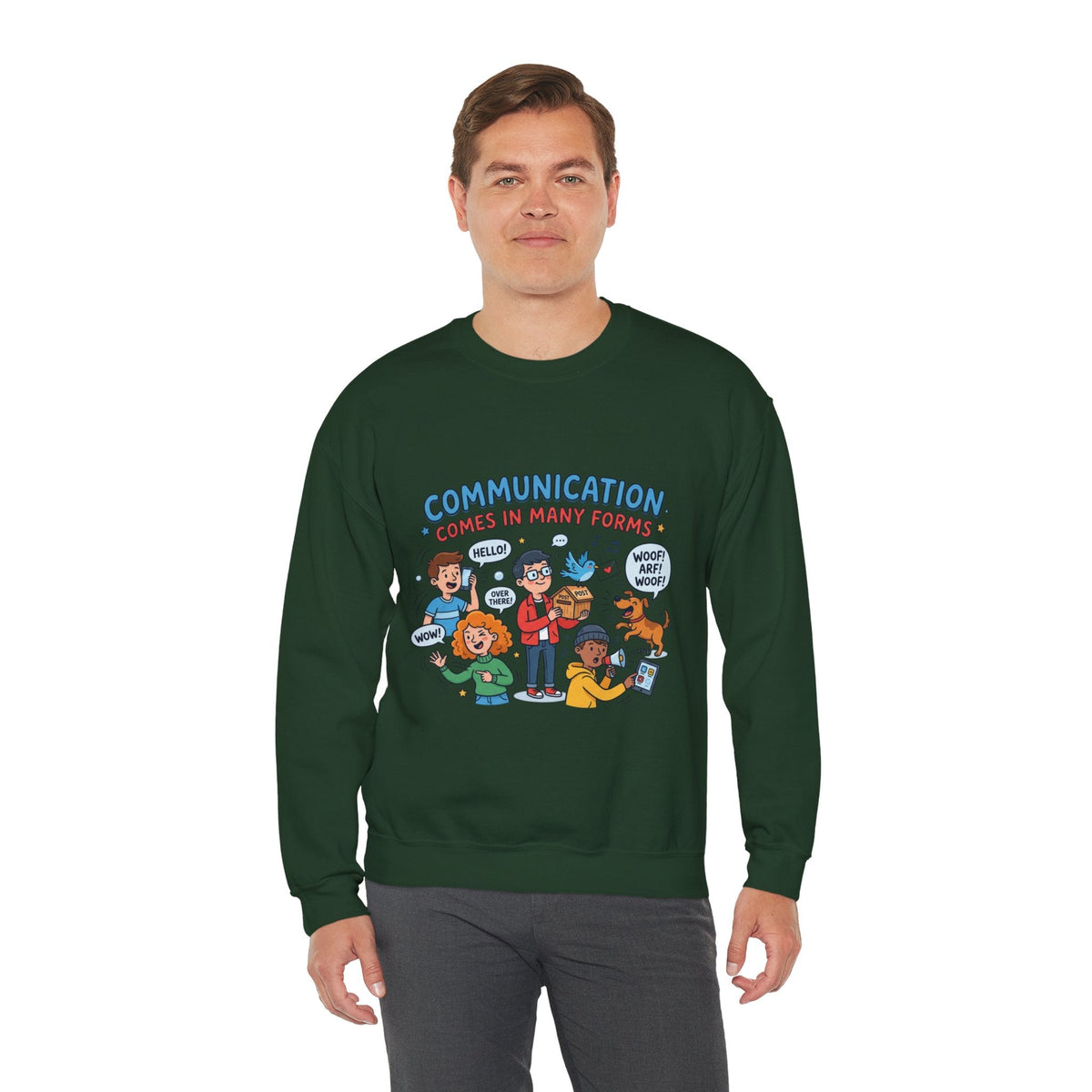 Crewneck Sweatshirt - Communication Comes in Many Forms / My Dad Rocks Graphic - Estrella & The Stars
