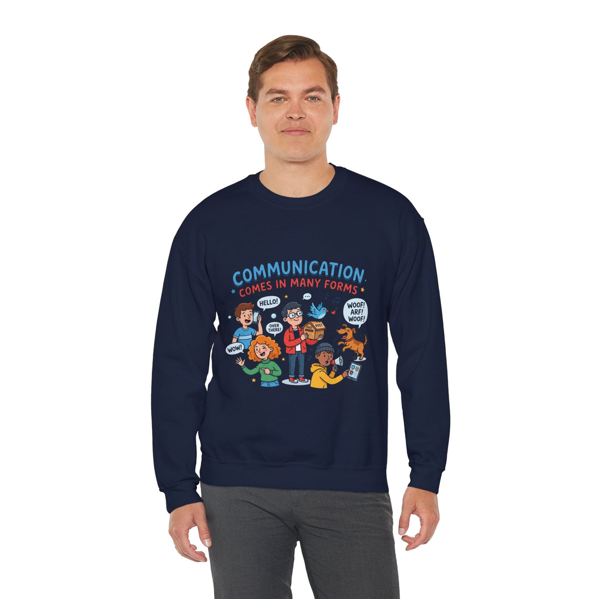 Crewneck Sweatshirt - Communication Comes in Many Forms / My Dad Rocks Graphic - Estrella & The Stars