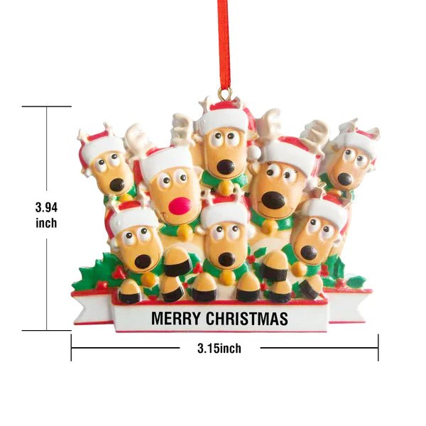Custom Name Reindeer Family Xmas Ornament Personalized Christmas Decoration Gifts - Estrella & The Stars