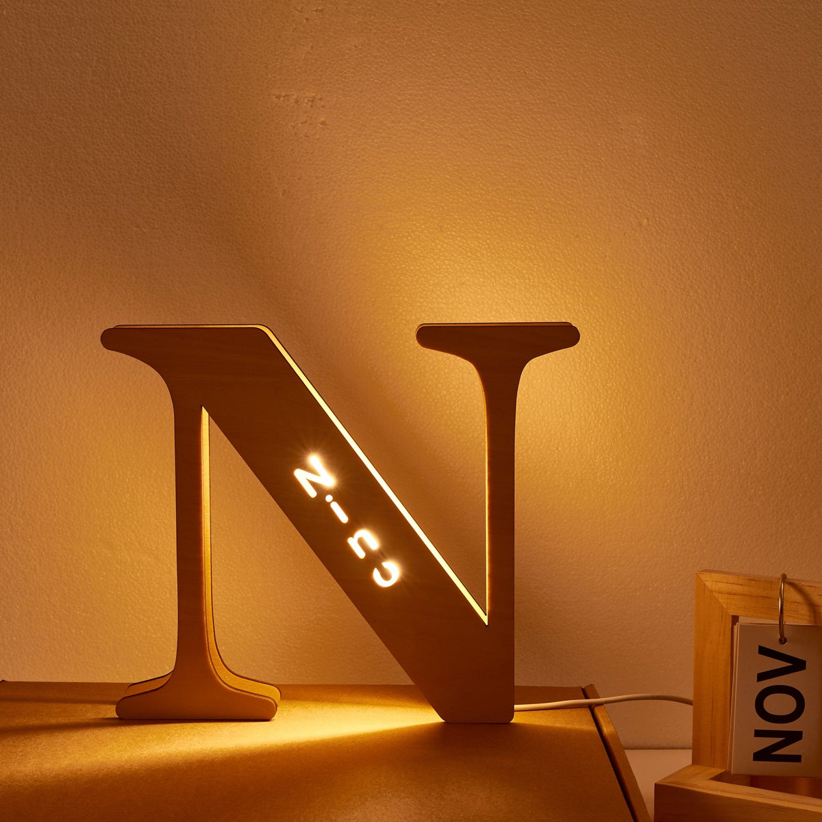Personalised Wooden Letter Lamp Custom Name Alphabet Night Lights 19CM - Estrella & The Stars