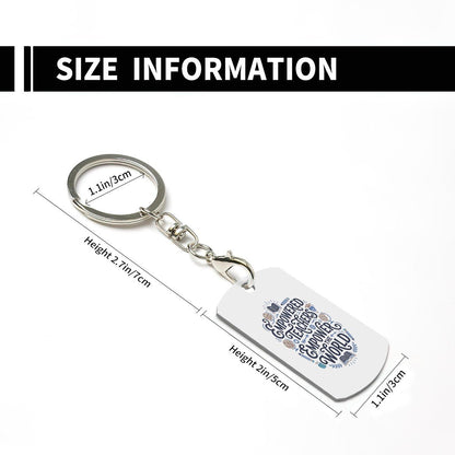 Empower Teachers Empower The Wolrd - Rectangular Metal Keychain - Estrella & The Stars