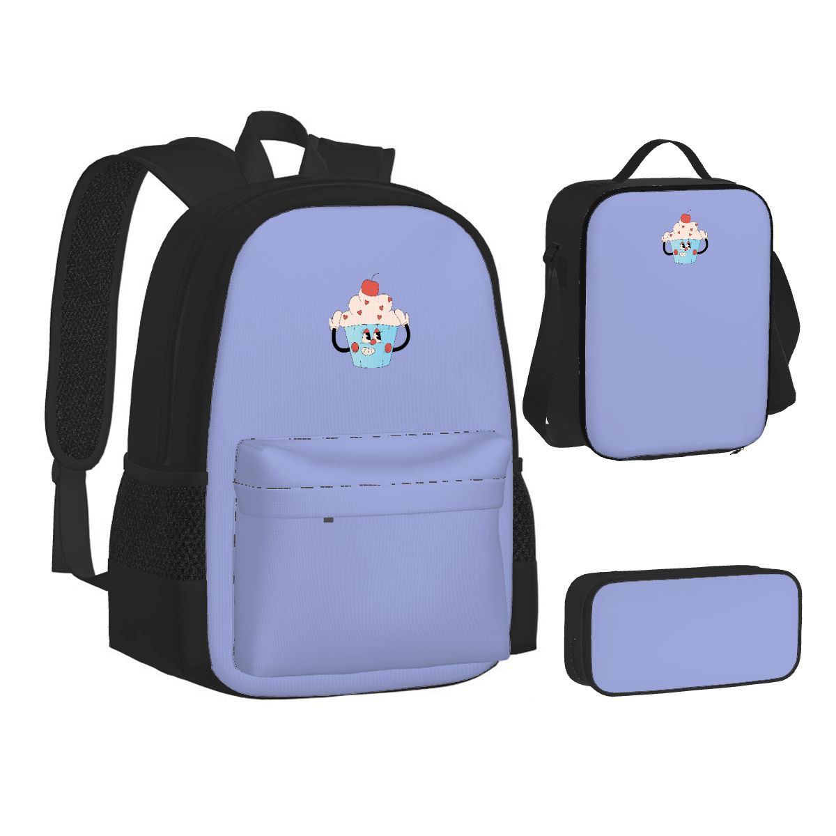 Cupcake Magic Backpack, Lunch Bag & Pouch Set