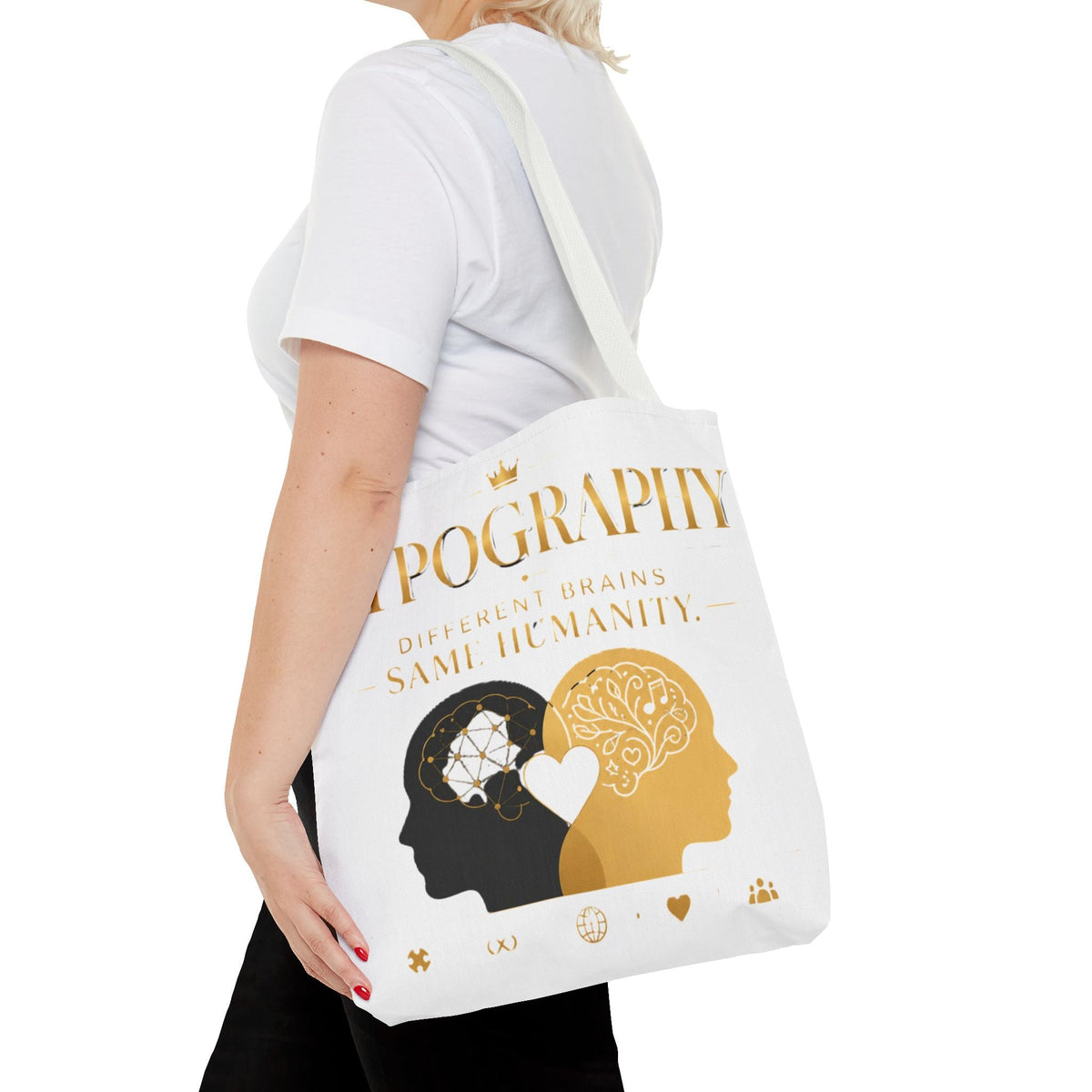 Equality Minds Tote Bag — 'Different Brains Same Humanity' Graphic Tote - Estrella & The Stars