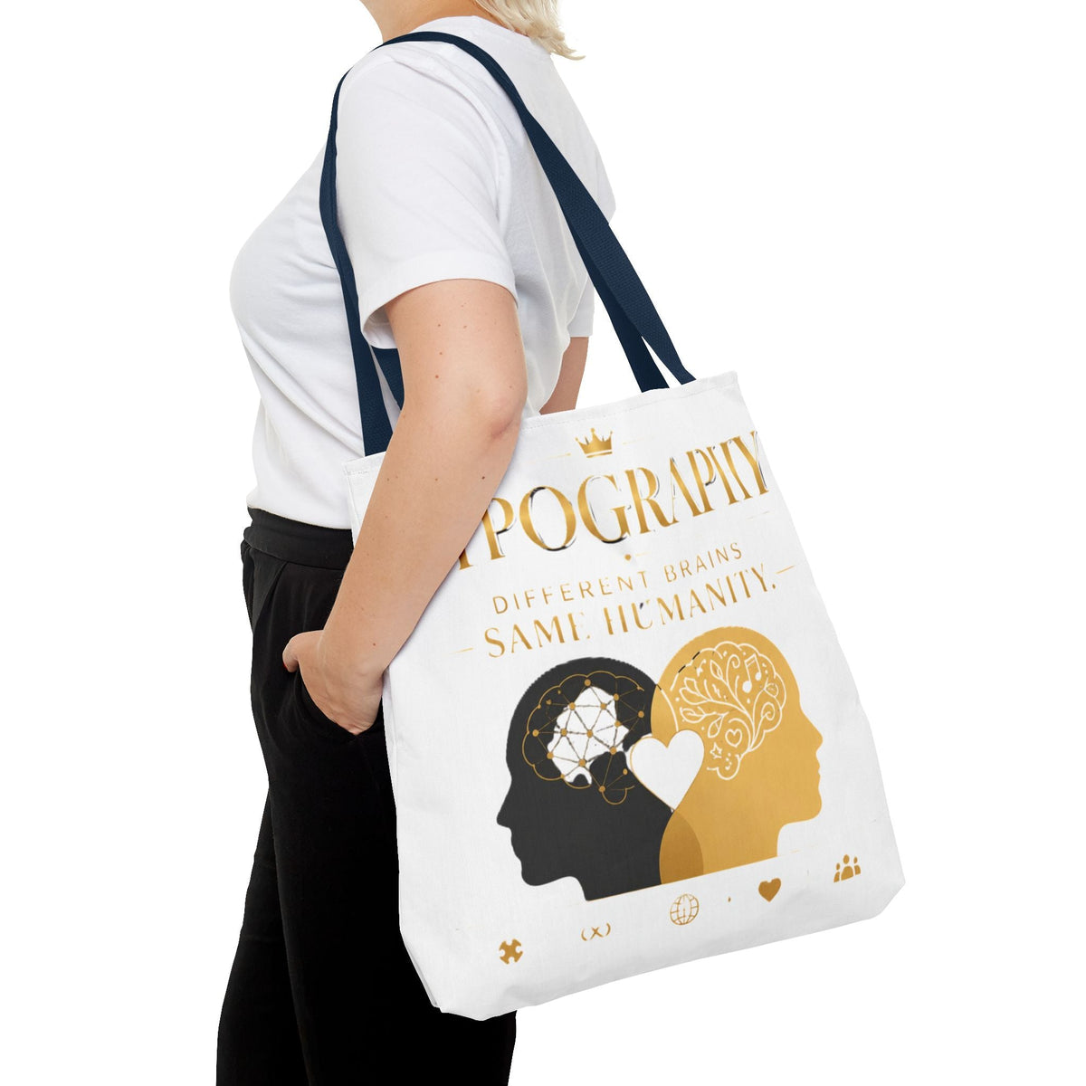 Equality Minds Tote Bag — 'Different Brains Same Humanity' Graphic Tote - Estrella & The Stars