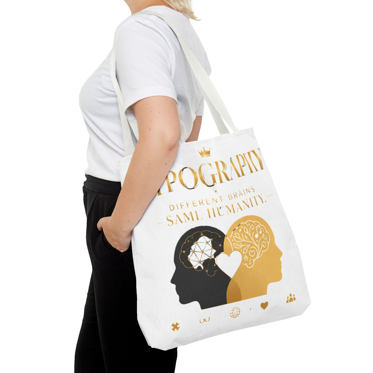 Equality Minds Tote Bag — 'Different Brains Same Humanity' Graphic Tote - Estrella & The Stars