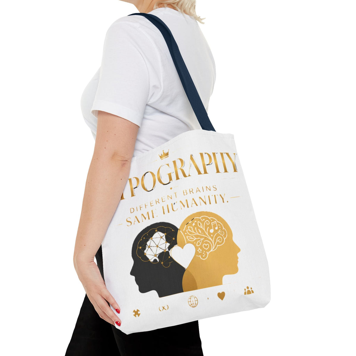 Equality Minds Tote Bag — 'Different Brains Same Humanity' Graphic Tote - Estrella & The Stars