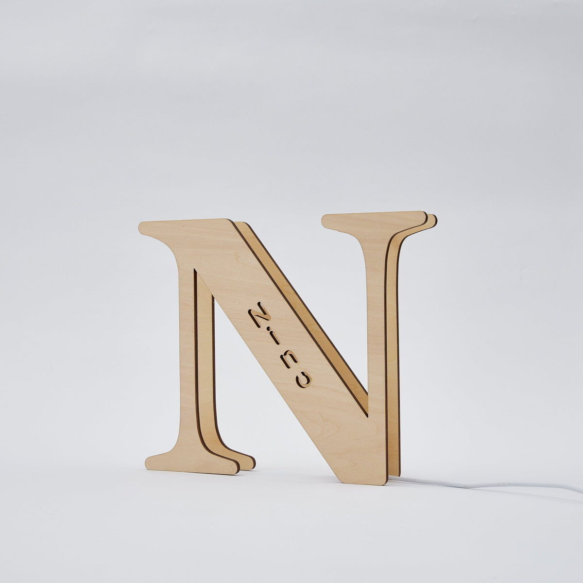 Personalised Wooden Letter Lamp Custom Name Alphabet Night Lights 19CM - Estrella & The Stars