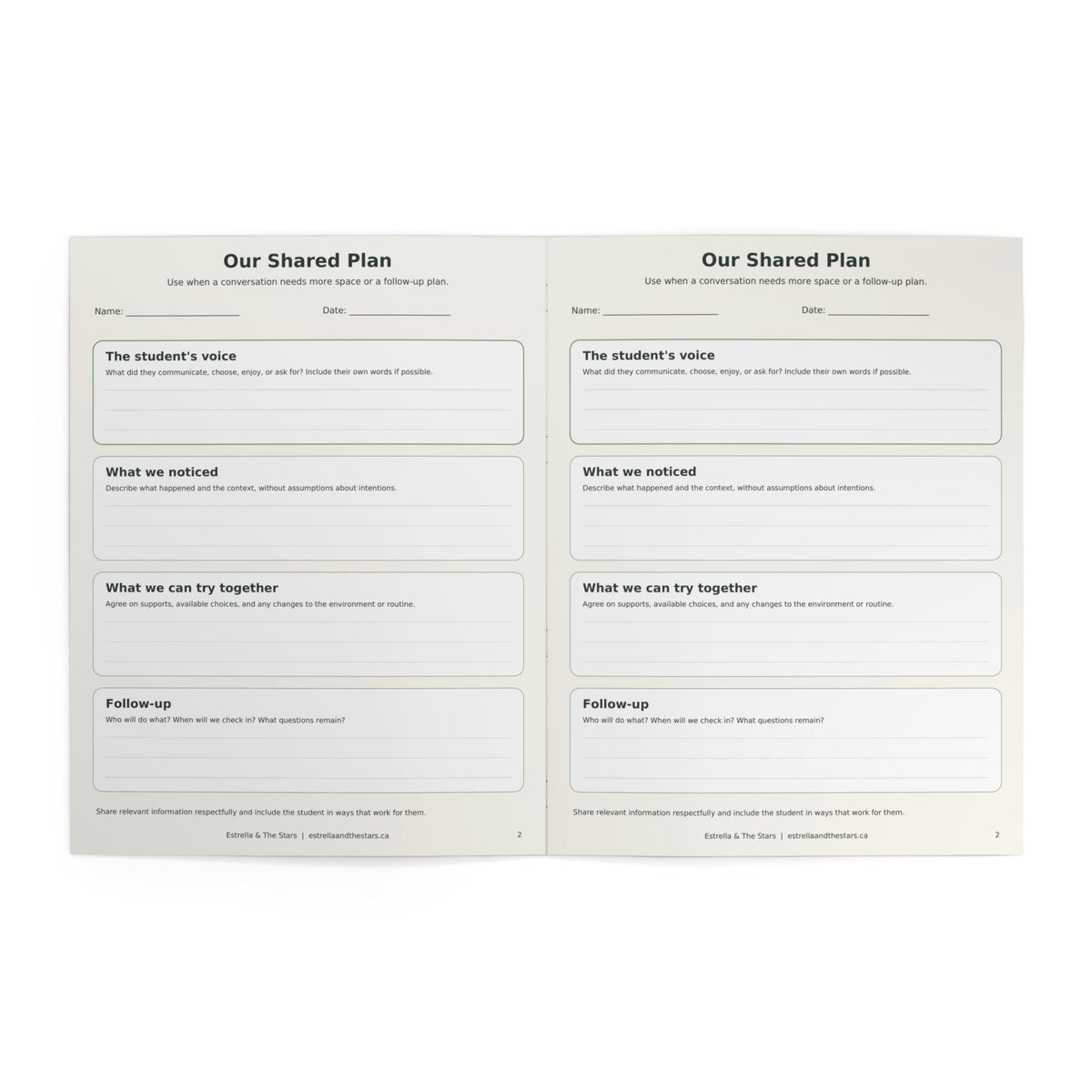 Family–School Communication Book — Small Notes, Shared Understanding - Estrella & The Stars