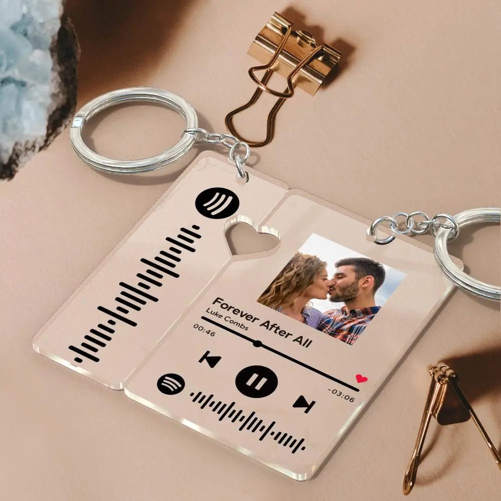 Personalized Scannable Spotify Keychain for Couples, Custom Music Code Gift - Estrella & The Stars