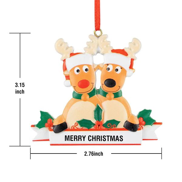 Custom Name Reindeer Family Xmas Ornament Personalized Christmas Decoration Gifts - Estrella & The Stars