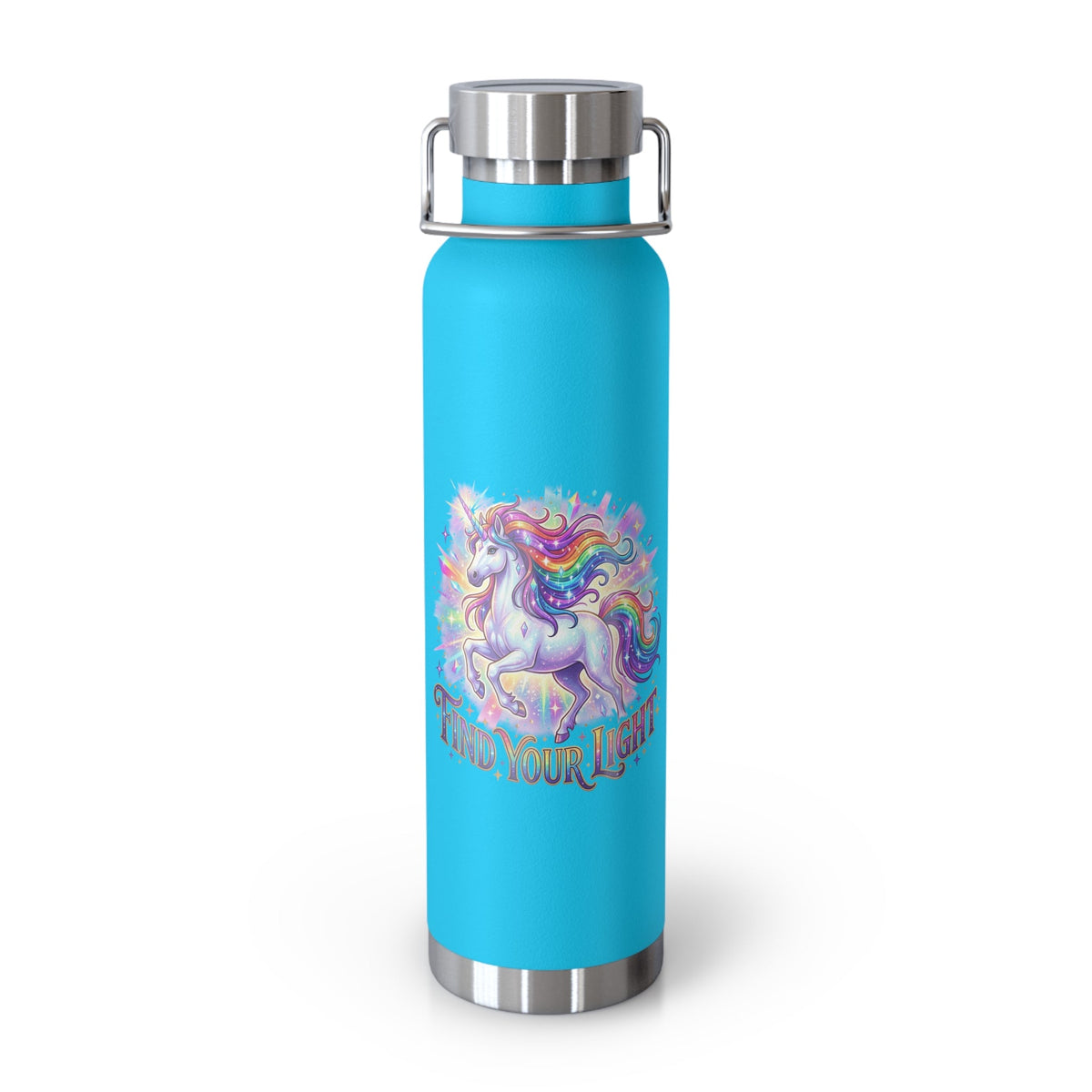 Find Your Light Unicorn Insulated Water Bottle — 22oz Copper Vacuum - Estrella & The Stars