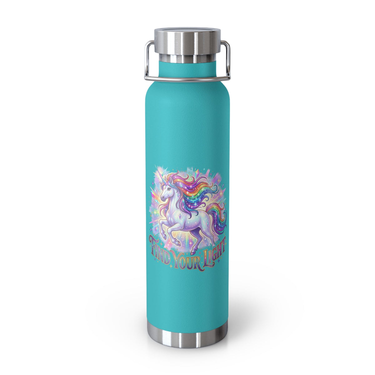 Find Your Light Unicorn Insulated Water Bottle — 22oz Copper Vacuum - Estrella & The Stars