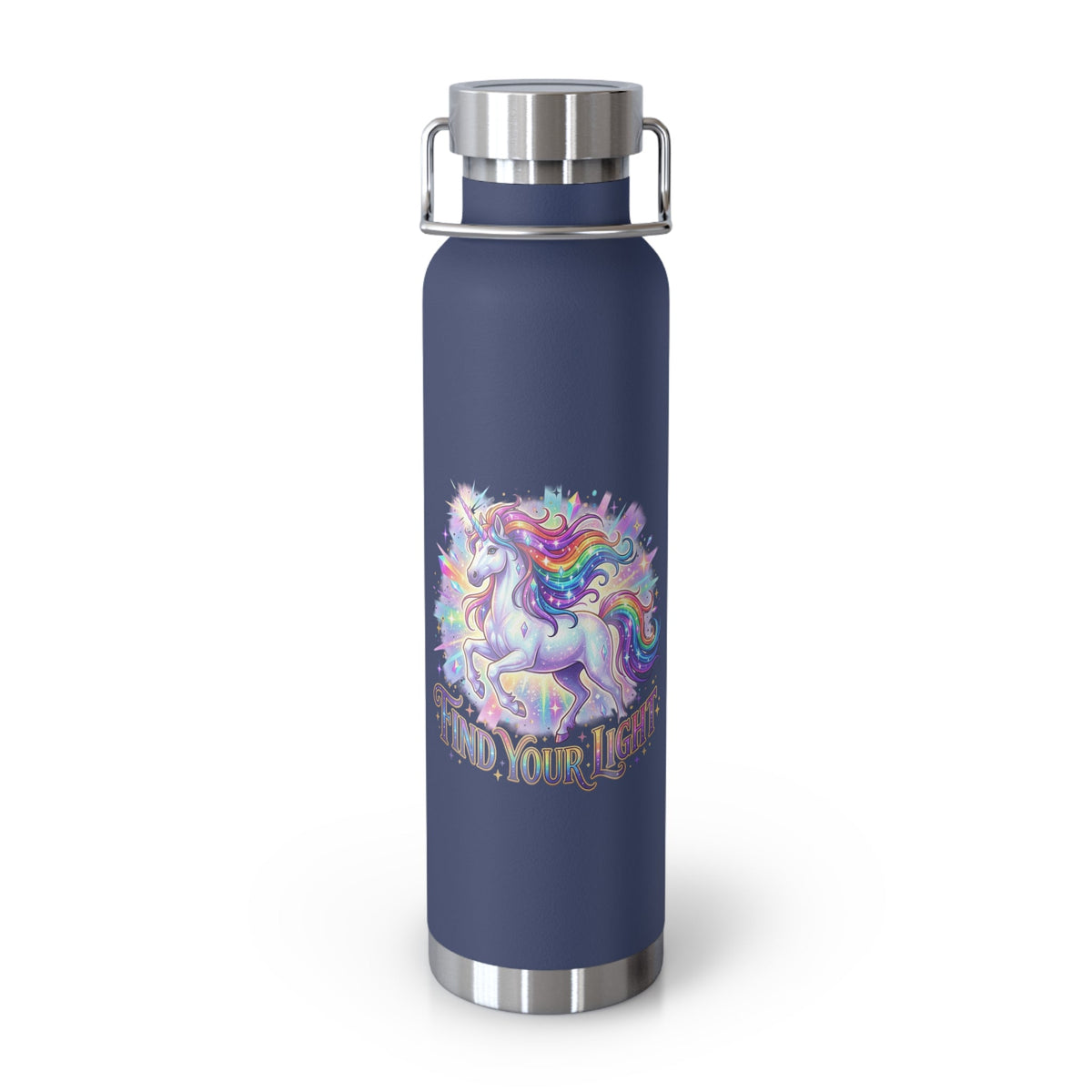 Find Your Light Unicorn Insulated Water Bottle — 22oz Copper Vacuum - Estrella & The Stars