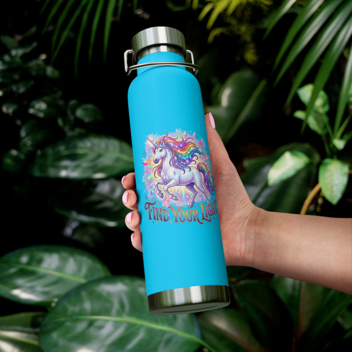 Find Your Light Unicorn Insulated Water Bottle — 22oz Copper Vacuum - Estrella & The Stars