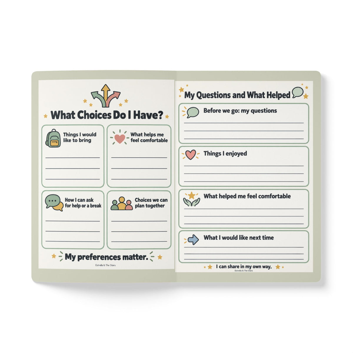 Getting Ready for Something New Softcover Journal — Guided Prep & Confidence Workbook - Estrella & The Stars
