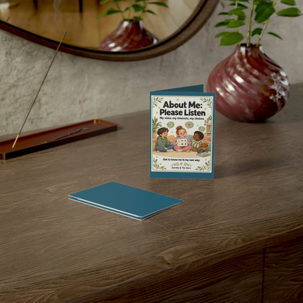 Greeting Card — “About Me: Please Listen” Kids Self-Advocacy Card (Pack of 1/10/30/50) - Estrella & The Stars