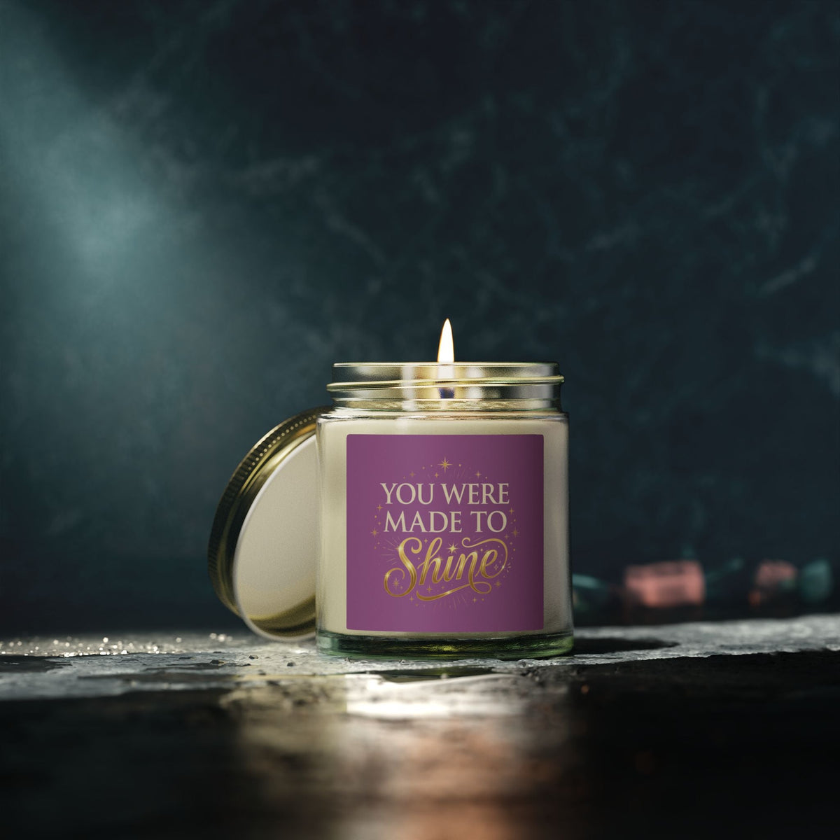 Inspirational Scented Candle — Coconut Apricot Wax (4oz & 9oz) — "You Were Made to Shine" - Estrella & The Stars