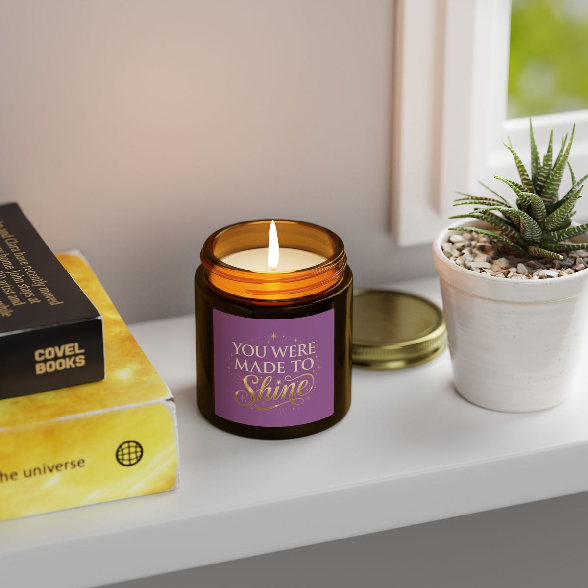 Inspirational Scented Candle — Coconut Apricot Wax (4oz & 9oz) — "You Were Made to Shine" - Estrella & The Stars