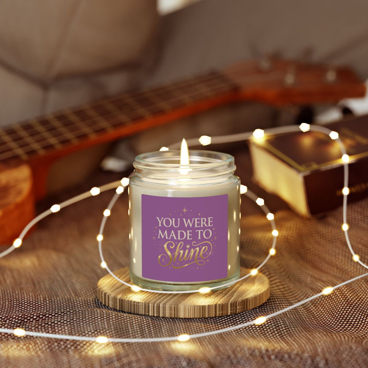Inspirational Scented Candle — Coconut Apricot Wax (4oz & 9oz) — "You Were Made to Shine" - Estrella & The Stars