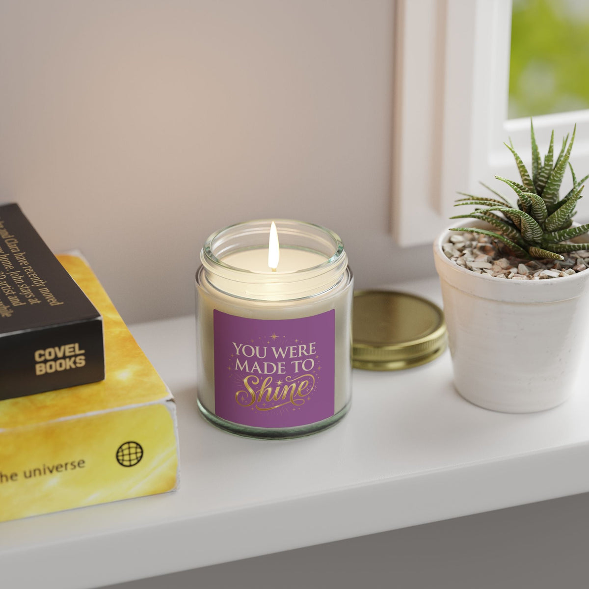 Inspirational Scented Candle — Coconut Apricot Wax (4oz & 9oz) — "You Were Made to Shine" - Estrella & The Stars