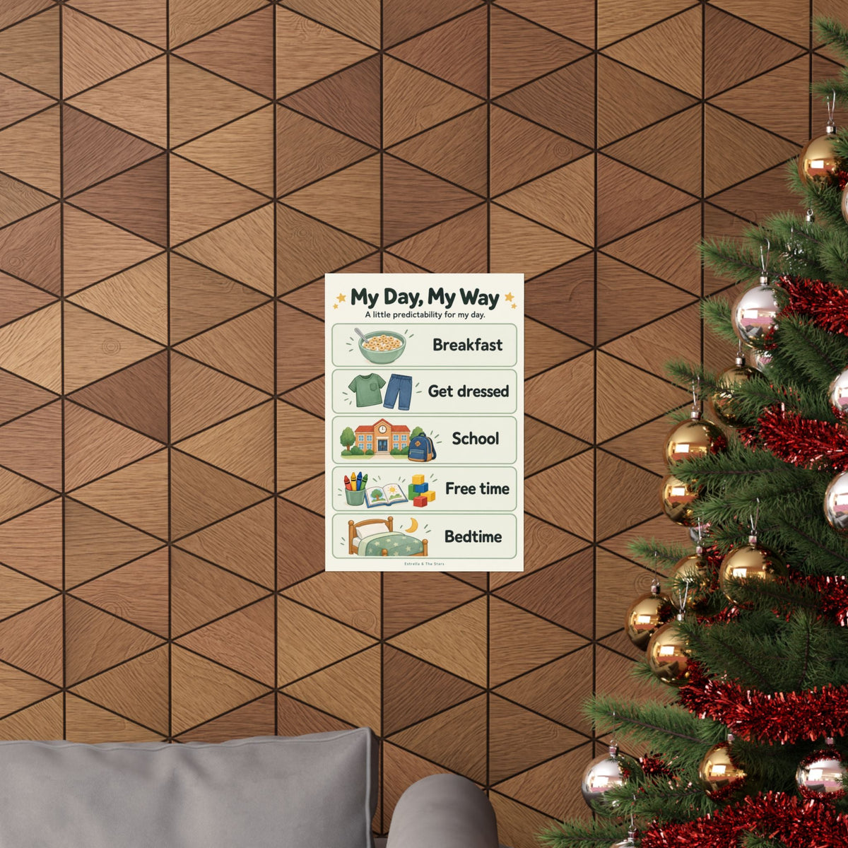 My Day, My Way Kids Routine Poster — Visual Morning & Bedtime Schedule - Estrella & The Stars