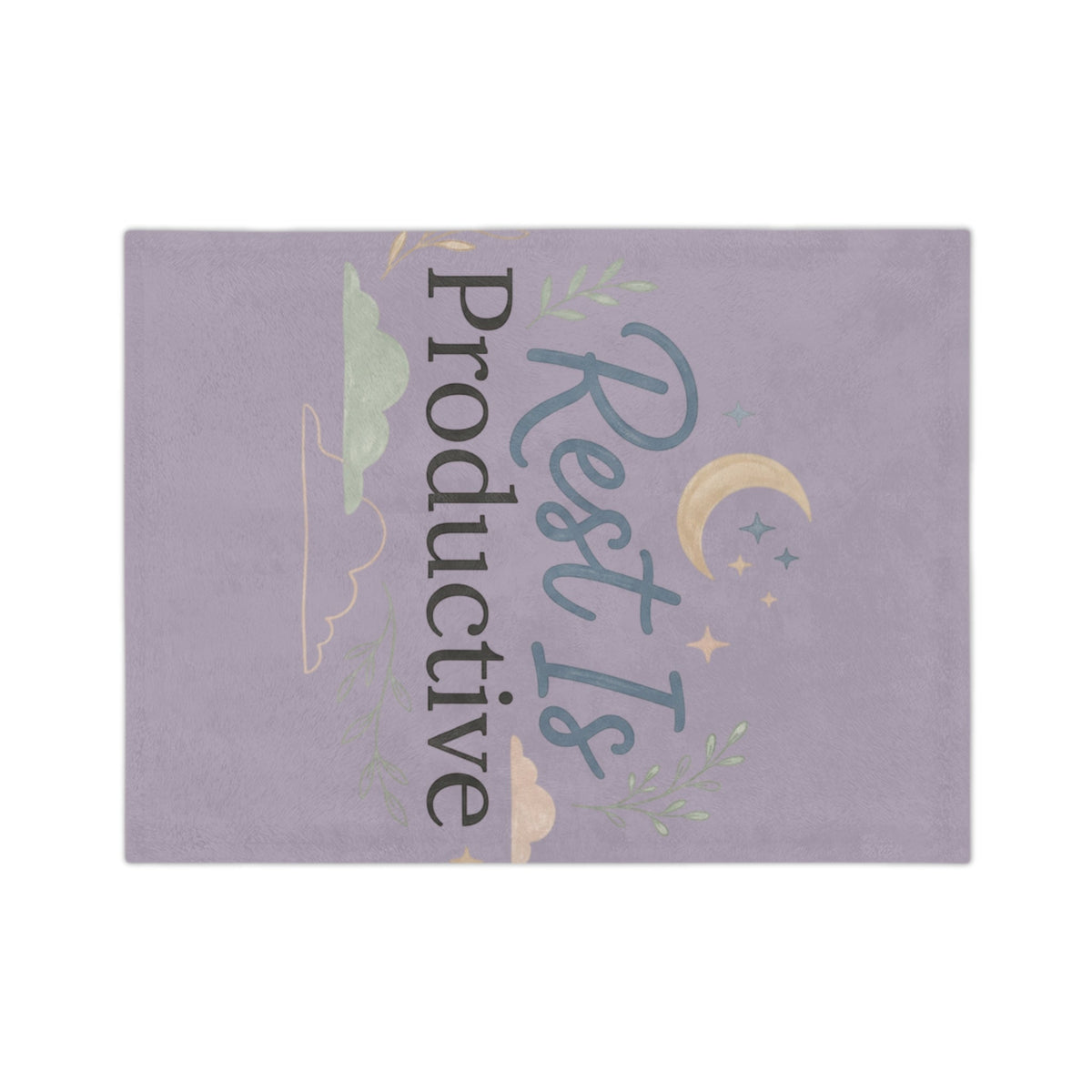 Rest Is Productive Plush Blanket — Lavender Velveteen Microfiber - Estrella & The Stars